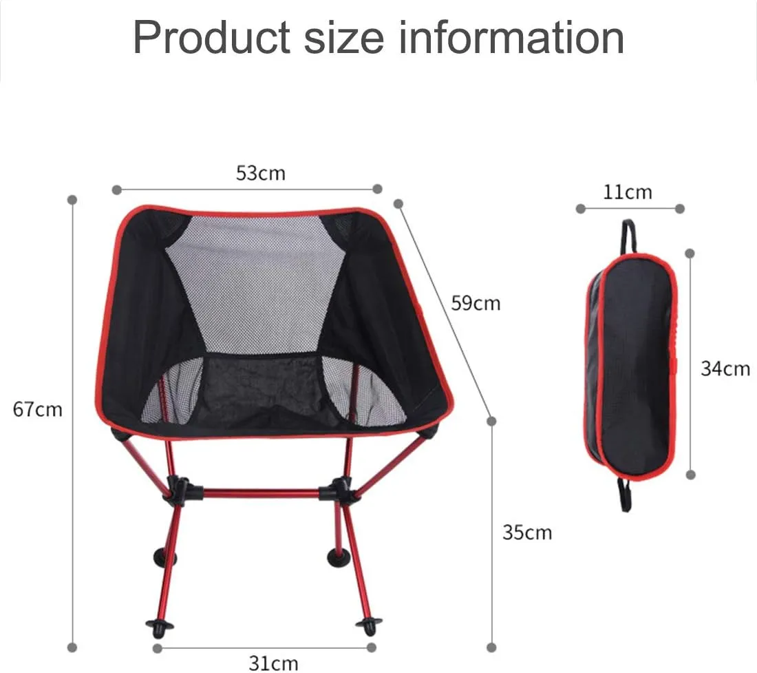 Camping Accessory Outdoor Portable Folding Camping Chair Light Fishing Beach Chair Aviation Aluminum Alloy Backrest Recliner (Color : Light Blue)