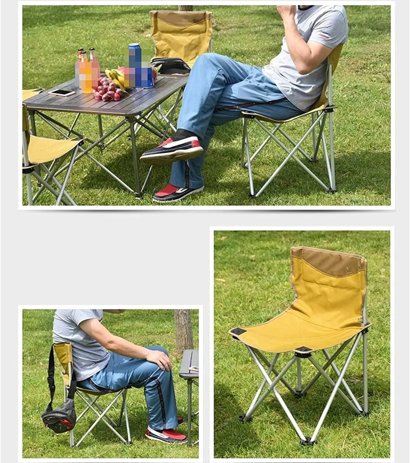 Camping Chair Folding Chair Portable Chair Outdoor Portable Aluminum Alloy Folding Chair Backrest Ultralight Fishing Leisure Chair Beach Seat Stool Outdoor Camping Camping Chairs for Adults