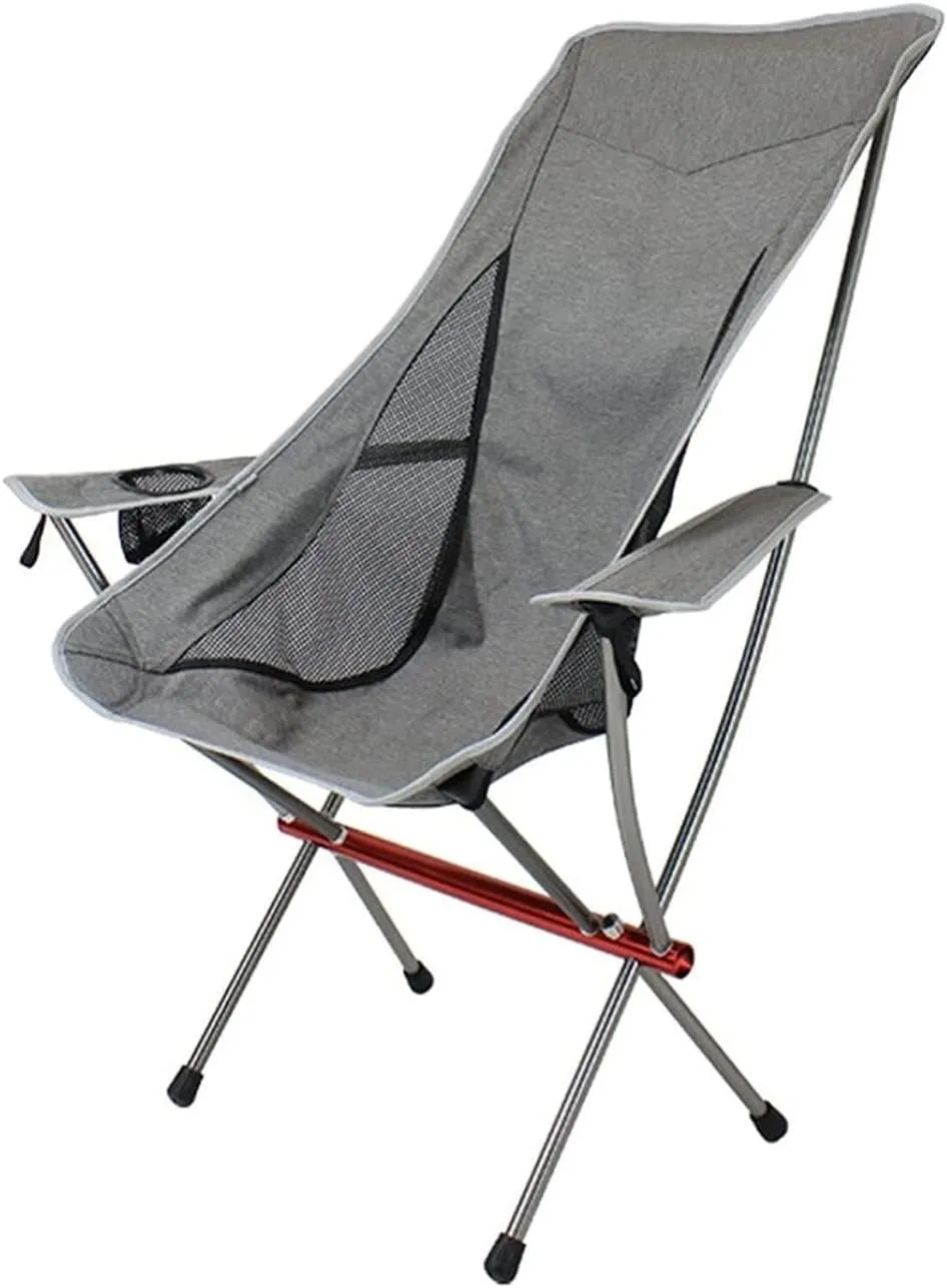 Camping Chair Outdoor Camping High Back Chair Portable Ultralight Seat Backpacking Chair with Soft Armrests for Hiking Folding Chair