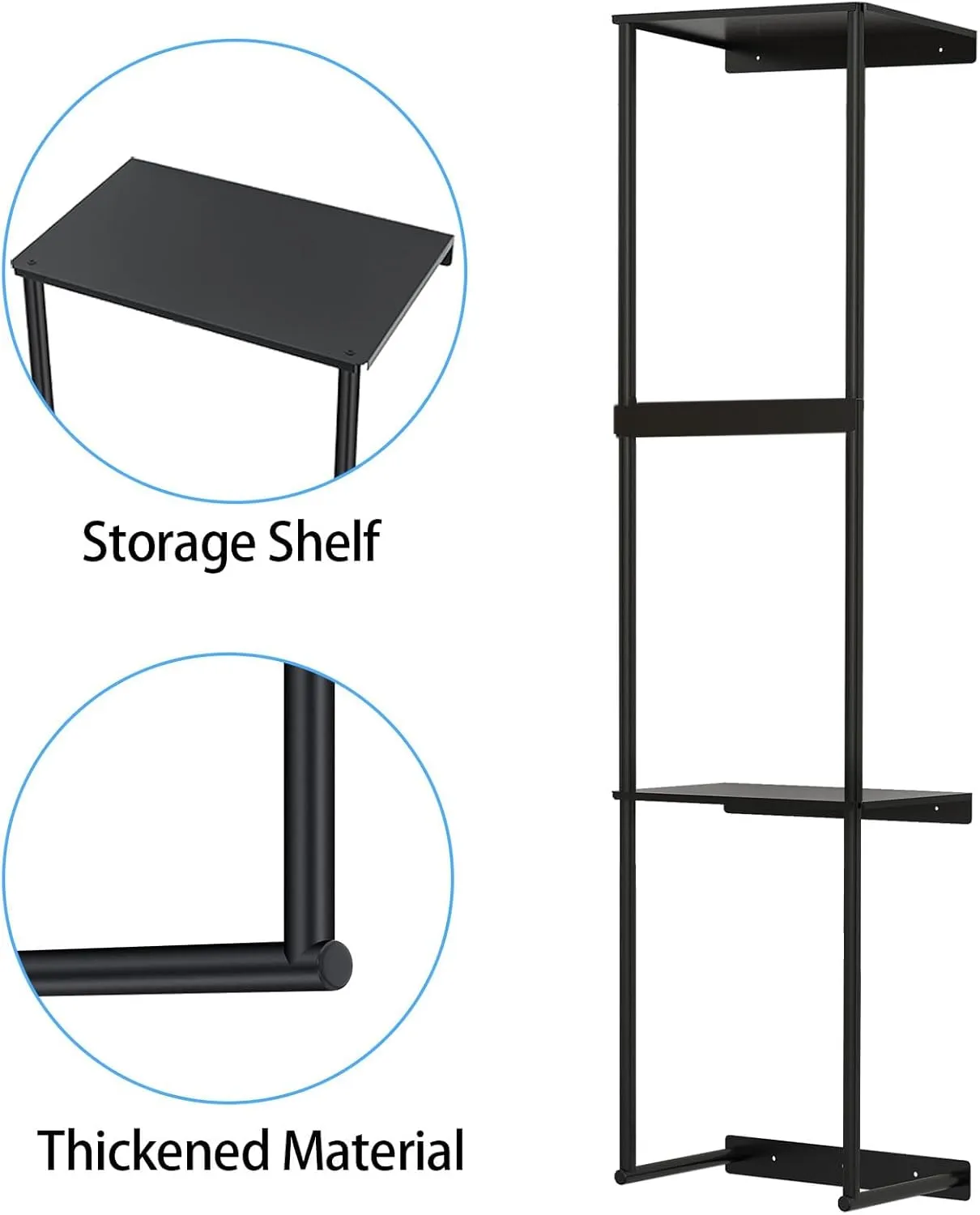 Camping Chair Wall Storage for Garage, Metal Camping Chair Storage Rack Wall Holder, Double Layer Wall Mount, Stainless Steel, Beach Chair Rack, Umbrella Holder, Organizer, Black