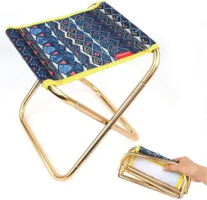 Camping Chair,Aluminum Alloy Folding Chair Fishing Stool Camping Picnic Beach Travel Seat (Color : Dark Blue)