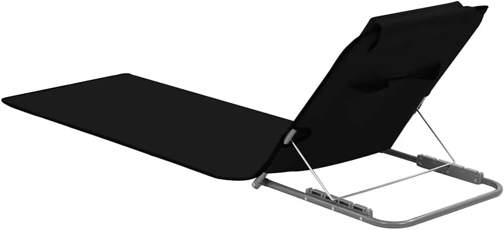 Camping Chair,Balcony Furniture,Zero Gravity Chairs,Folding Beach Mats 2 pcs Steel and Fabric BlackIdeal for Garden, Patio, Camping