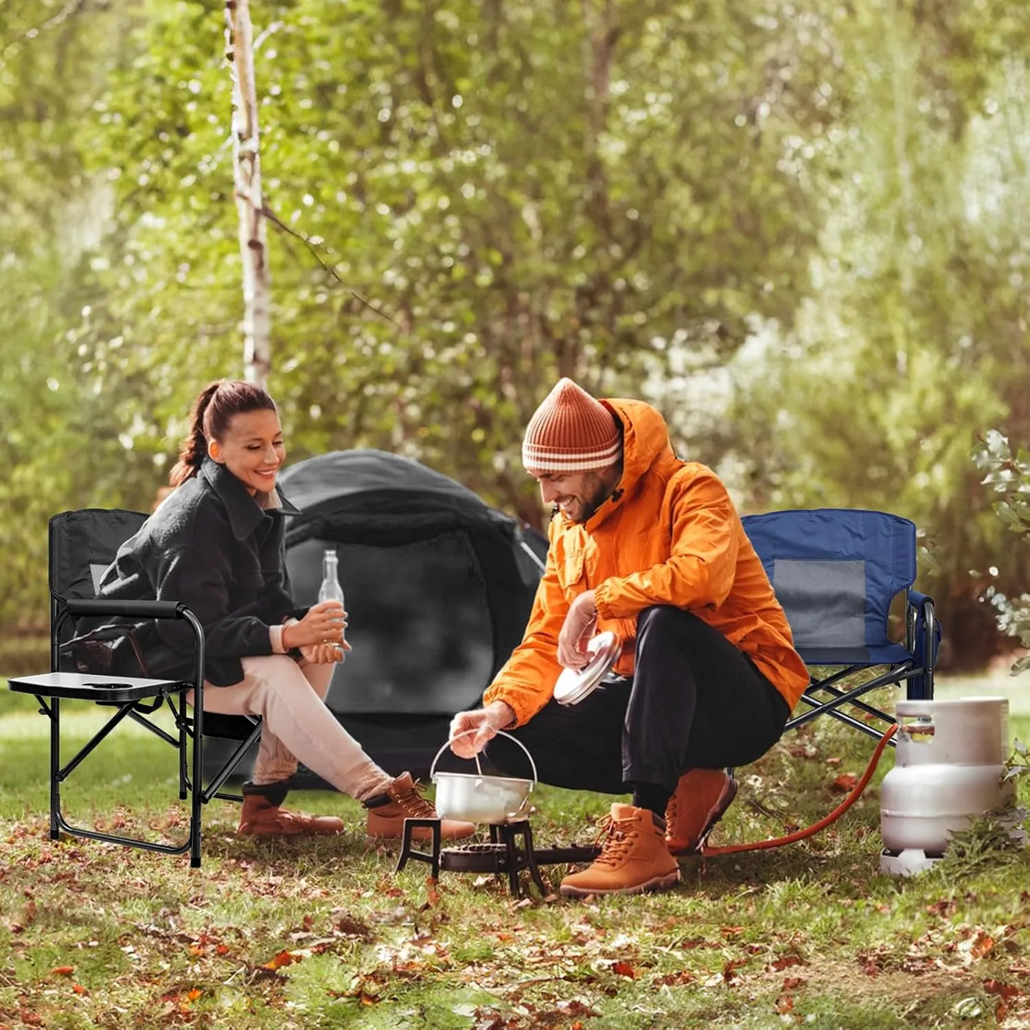 Camping Chairs, Folding Chairs for Outside, Directors Chairs Foldable Adults Heavy Duty,Support to 450LBS