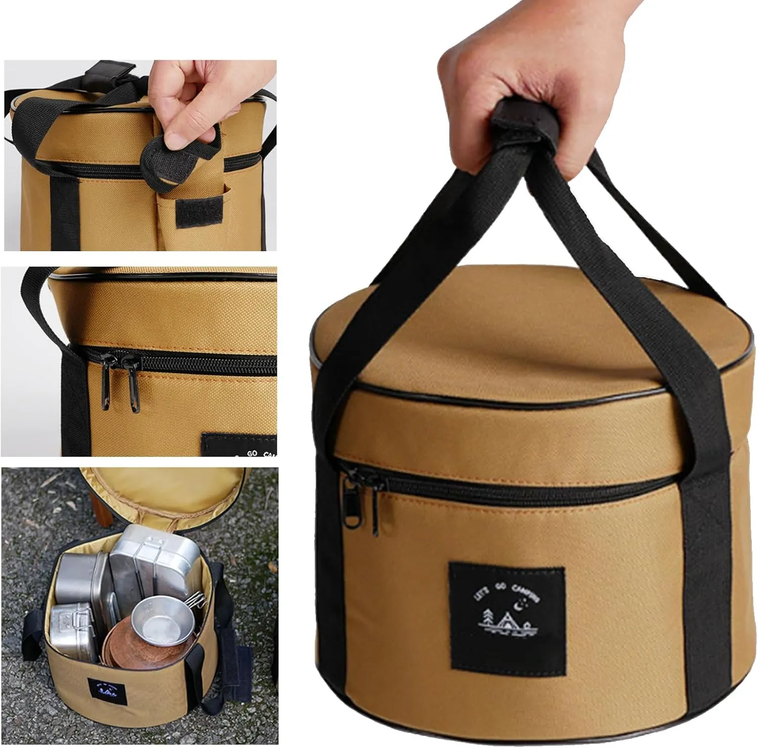 Camping Cookware Storage Bag Waterproofed Cutlery Holder Portables Dishware for Outdoor Camping Tableware