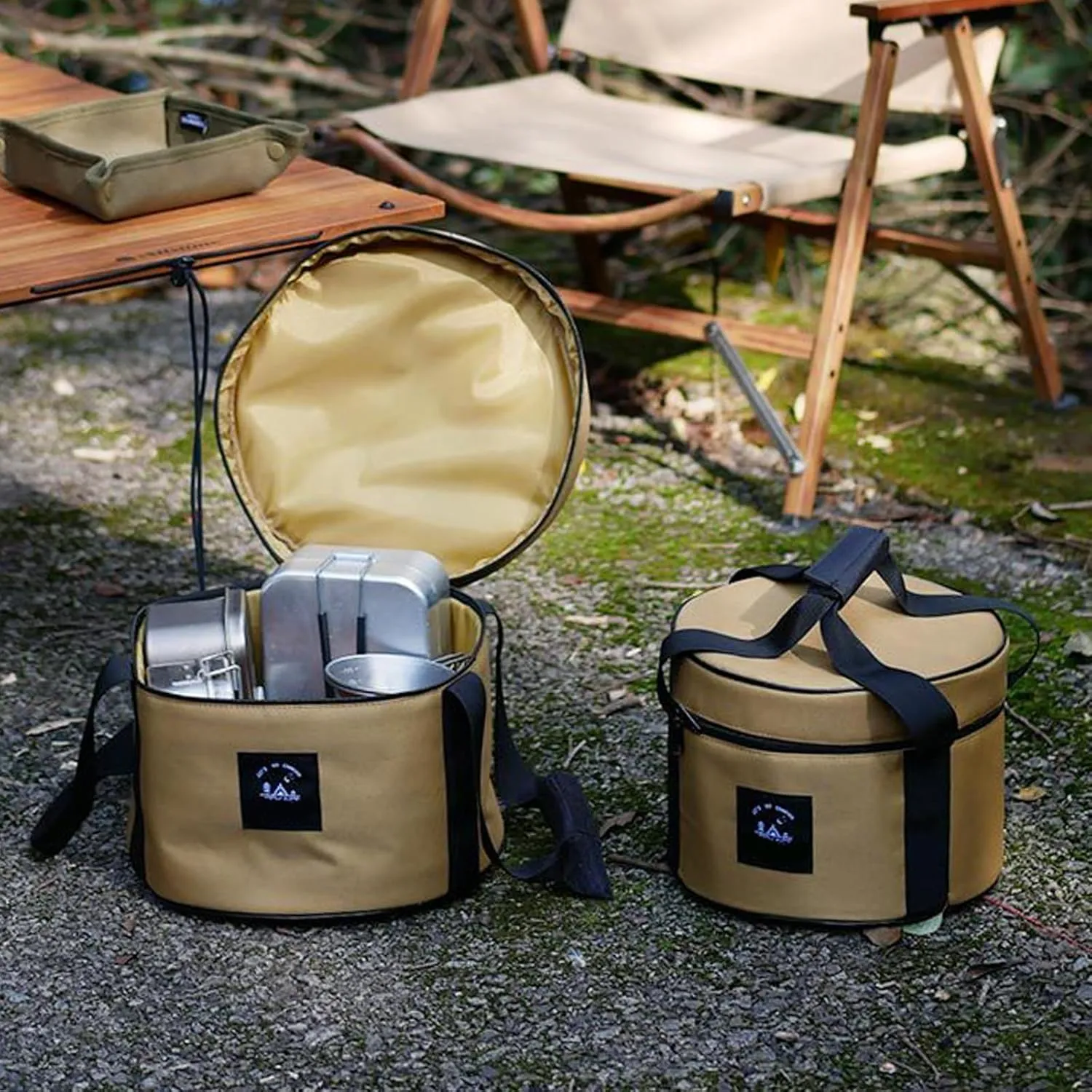 Camping Cookware Storage Bag Waterproofed Cutlery Holder Portables Dishware for Outdoor Camping Tableware