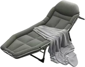 Camping Cots for Adults,5-Position Folding Camping Bed,Portable Sleeping Cots with Cushion &Pillows,Metal Steel,Supports 330 Lbs (B)