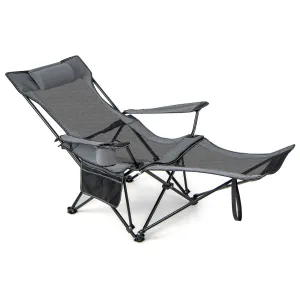 Camping Lounge Chair with Detachable Footrest