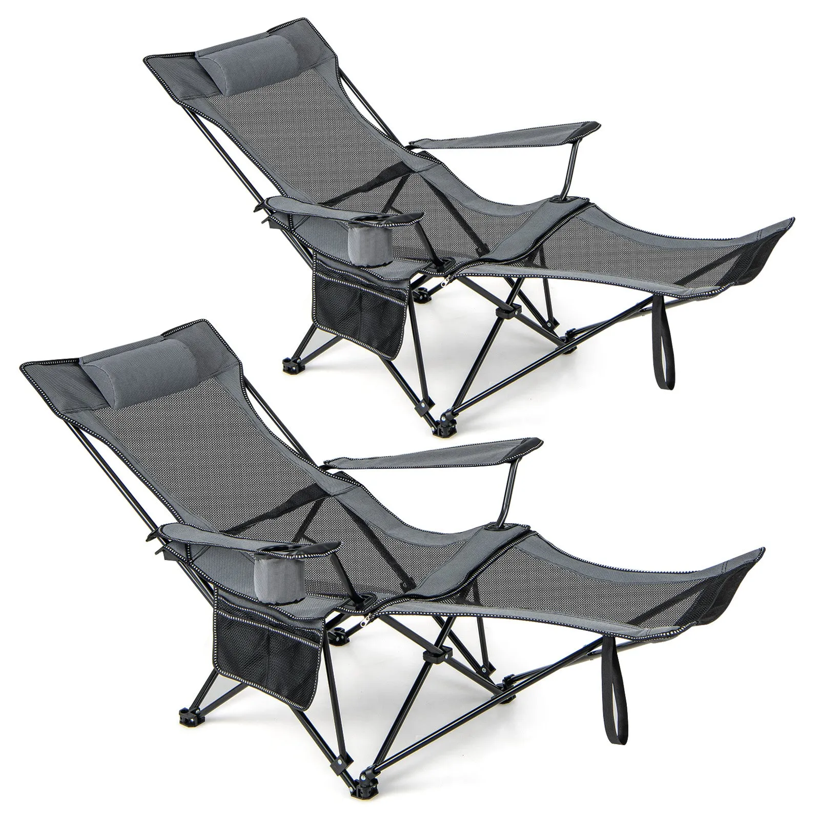 Camping Lounge Chair with Detachable Footrest