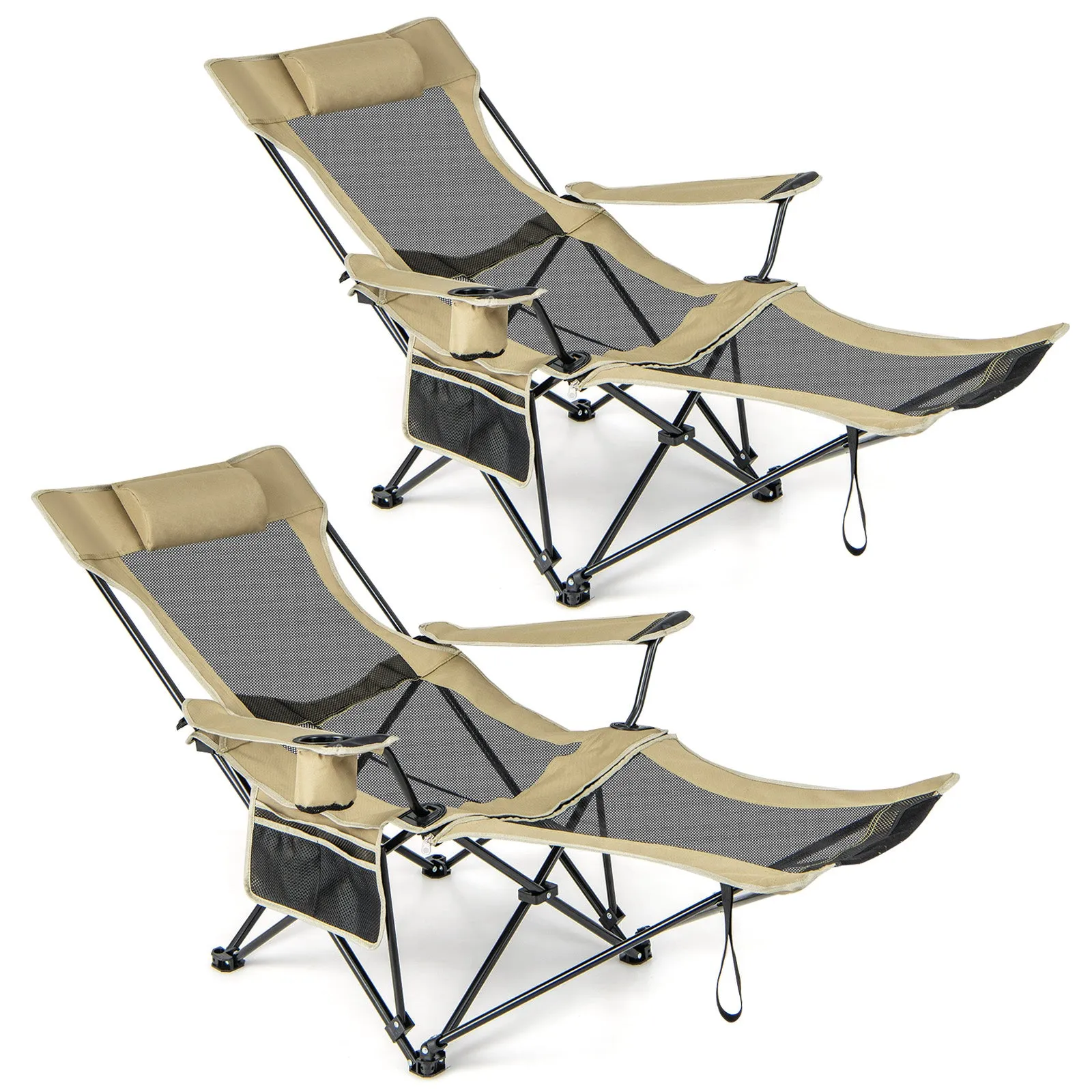 Camping Lounge Chair with Detachable Footrest
