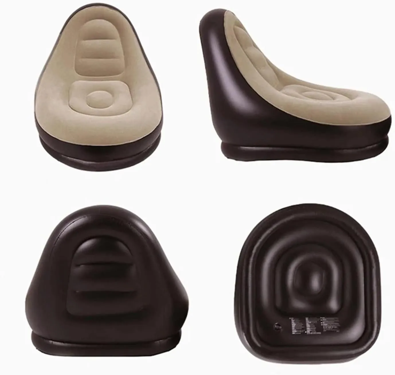 Camping Outfit Inflatable Lazy Sofa with Pedal Folding Recliner Outdoor and Indoor Bed Flocking Chair Beach Camping Garden Fashionable (Color : Black Lazy Sofa)