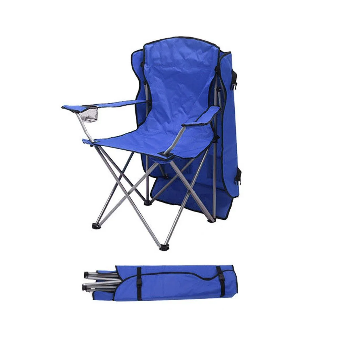 Canopy Chair Foldable W/ Sun Shade Beach Camping Folding Outdoor Fishing Blue