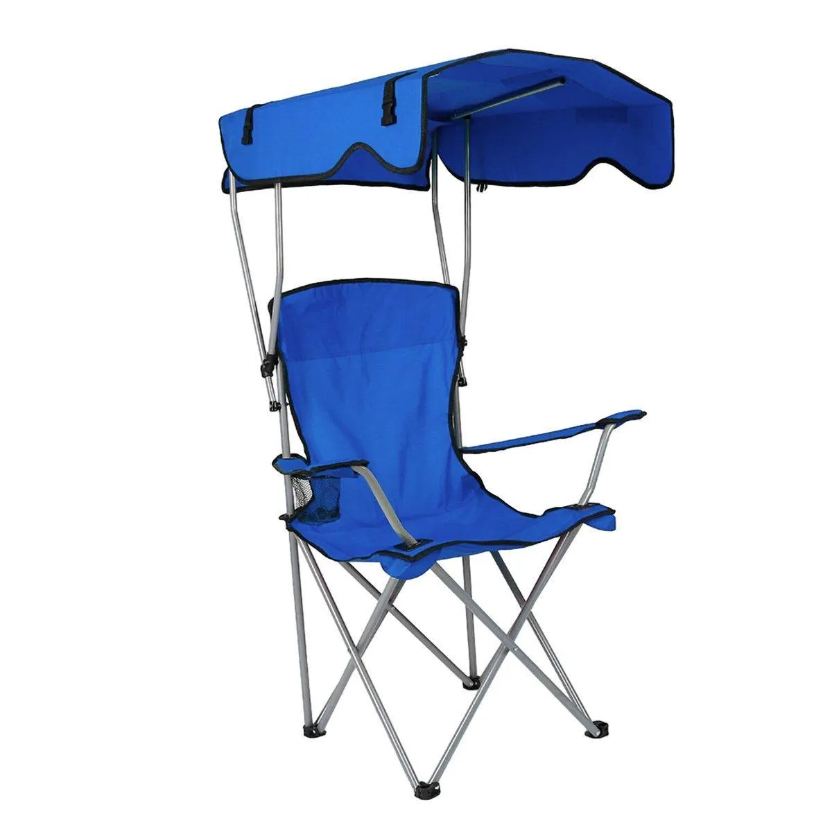 Canopy Chair Foldable W/ Sun Shade Beach Camping Folding Outdoor Fishing Blue