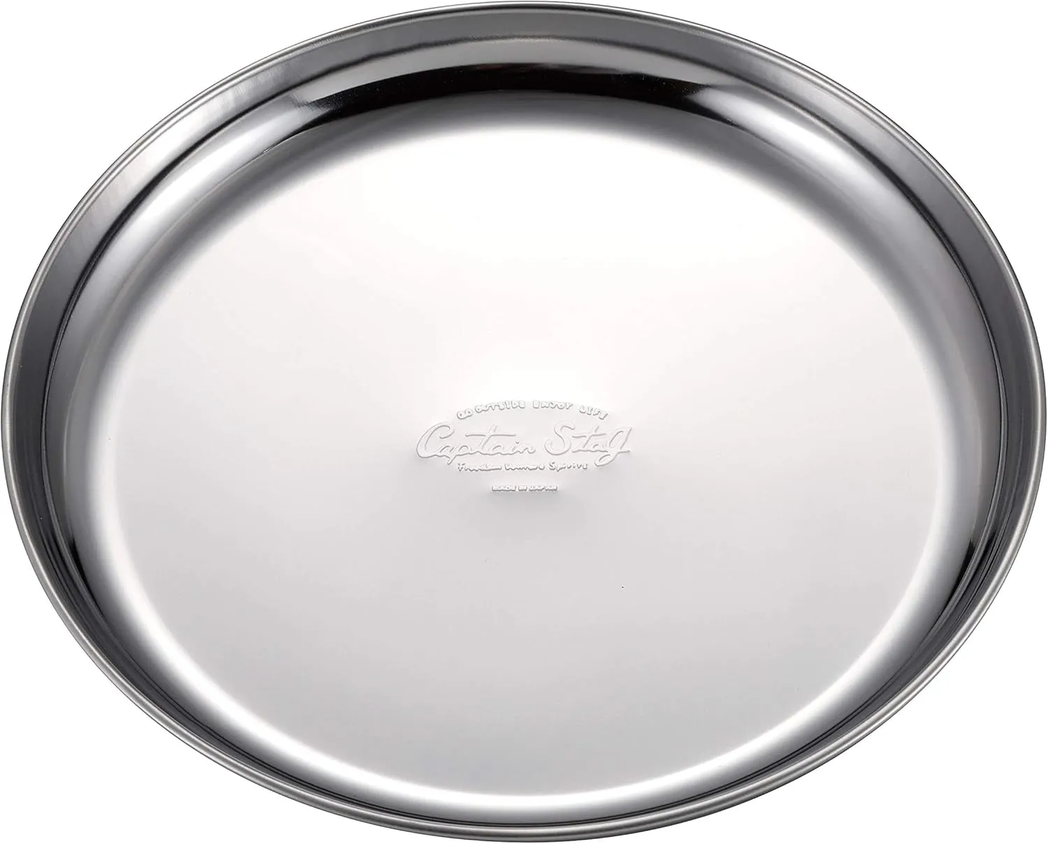 Captain Stag UZ-13316 Stainless Steel Tableware Plate, Plate, Tableware, Camping Plate, Set of 2, Silver, Made in Japan