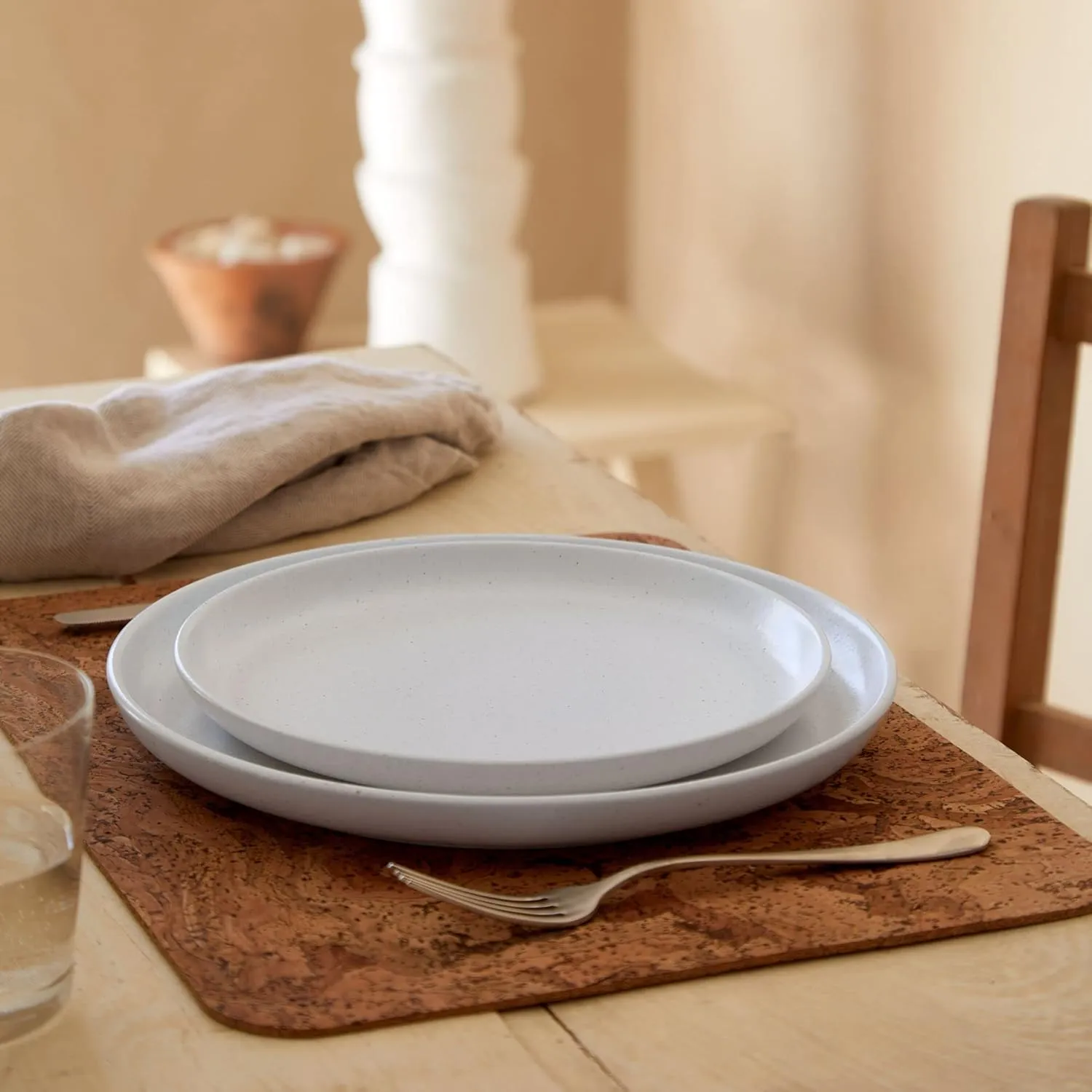 Casafina Ceramic Stoneware 18-Piece Place Setting Service for 6 with Cereal Bowls - Pacifica Collection, Salt White | Microwave & Dishwasher Safe Dinnerware Set | Restaurant Quality Tableware