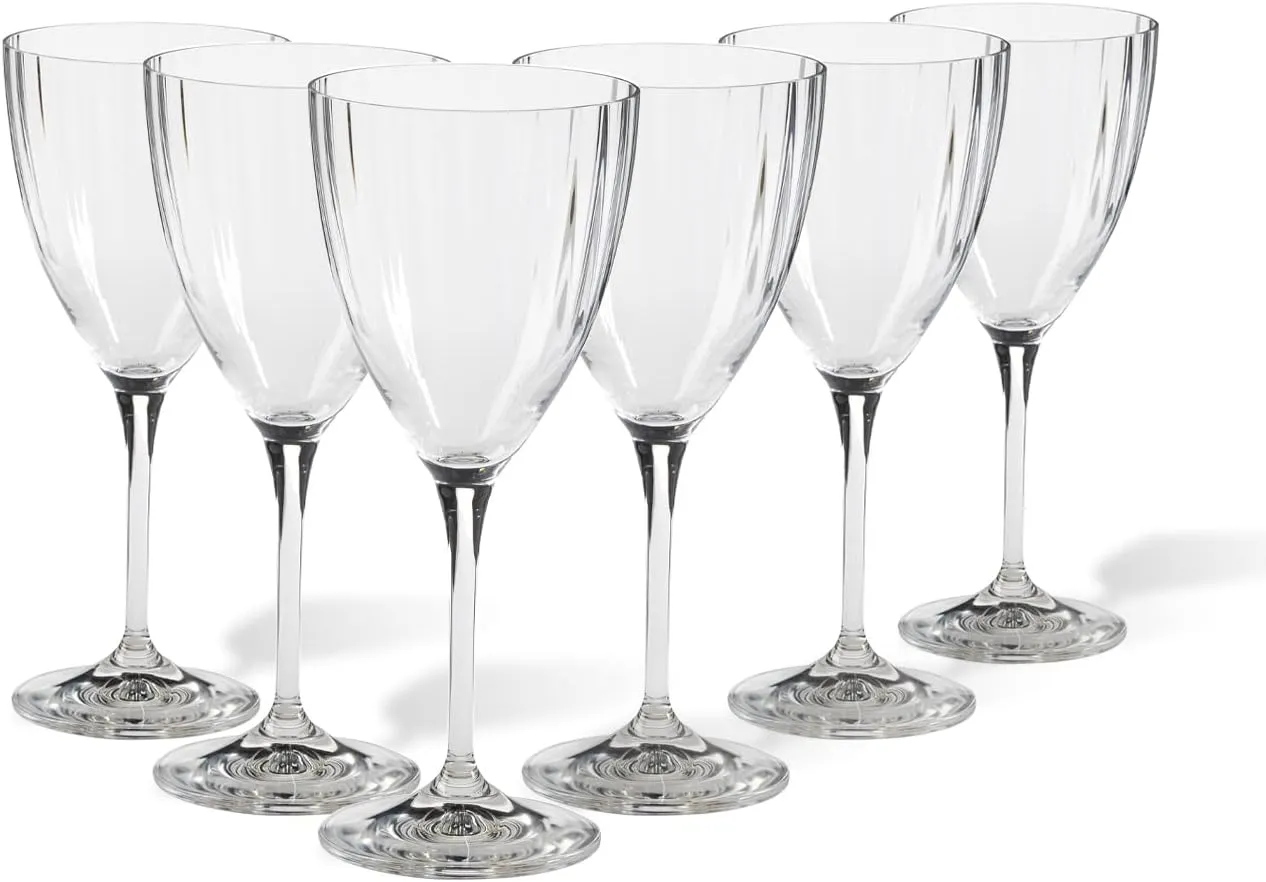 Casafina, Sensa collection, Glass Drinkware, Set of 6 Drinking Wine glasses, clear, 9 oz