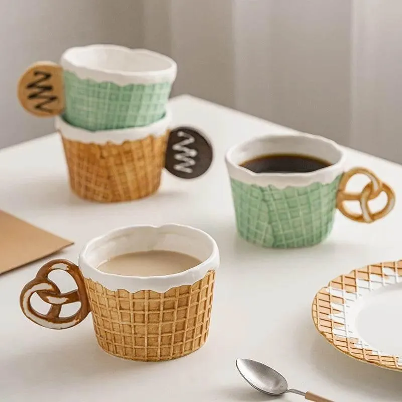 Ceramic Biscuit Tableware Set - Creative Snack Dessert  Coffee Plates