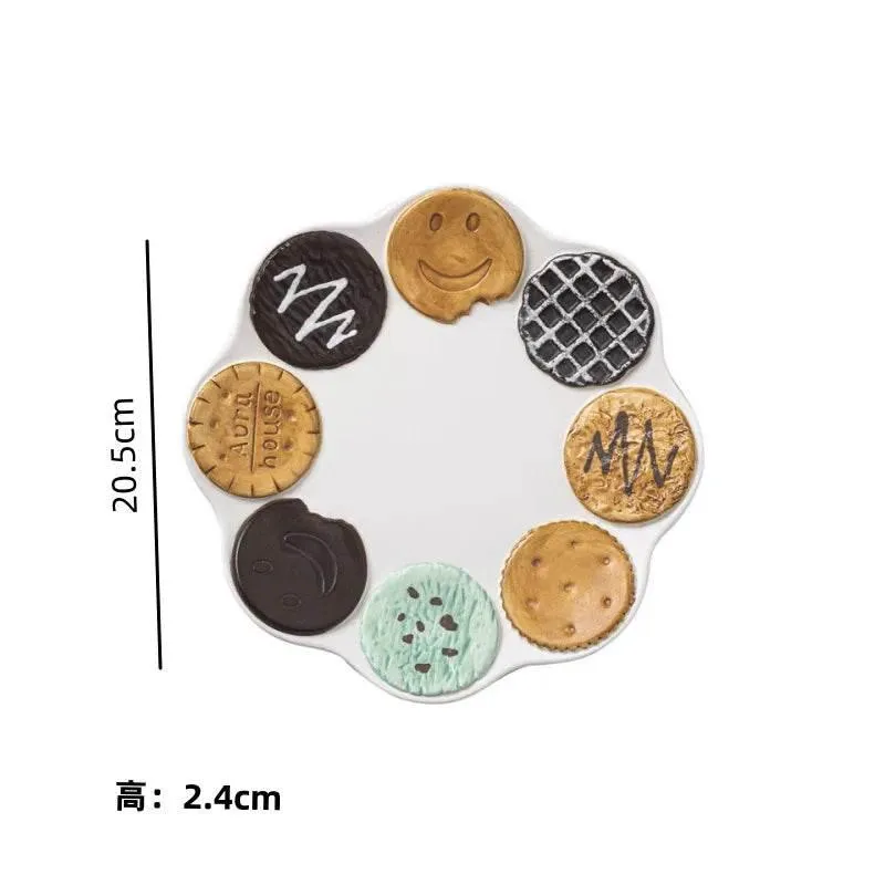 Ceramic Biscuit Tableware Set - Creative Snack Dessert  Coffee Plates