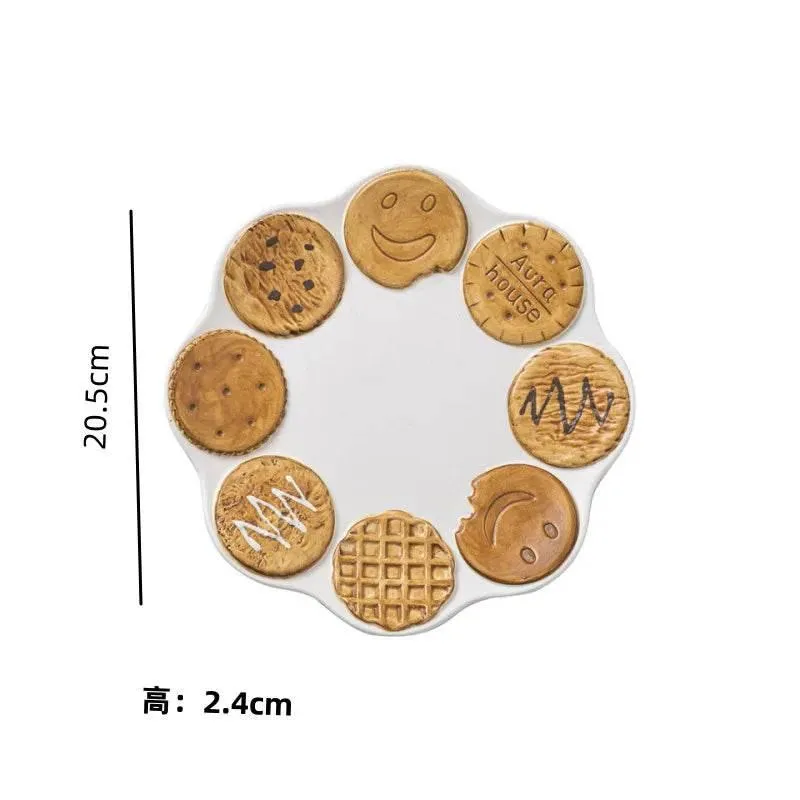 Ceramic Biscuit Tableware Set - Creative Snack Dessert  Coffee Plates