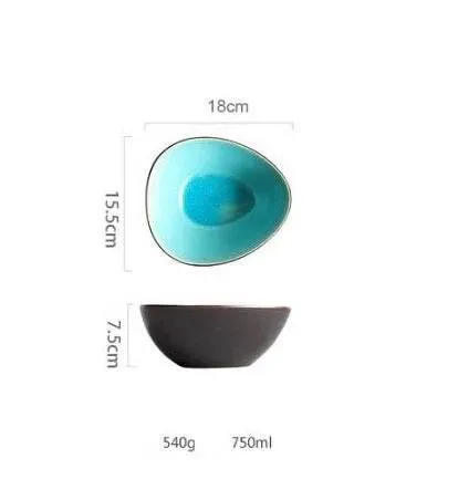 Ceramic Tableware Set - Blue Ice Crackling Glaze Design