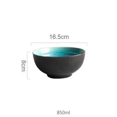 Ceramic Tableware Set - Blue Ice Crackling Glaze Design