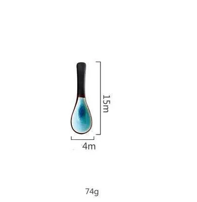Ceramic Tableware Set - Blue Ice Crackling Glaze Design