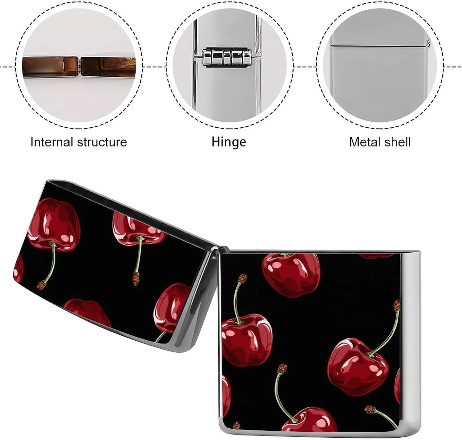 Cherry Cartoon PatternLighter Case Waterproof Lighter Sleeve Lighters Protective Cover with Graffiti Design