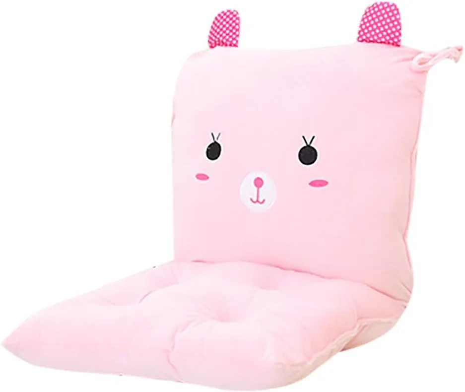 ChezMax Chair Cushion Plush Seat Cushion Back Cushion with Ties, Detachable Thickened Desk Chair Pads, Cartoon Waist Pillow Cushion Decor for Chair Car Office Patio Wheelchair, Cartoon Rabbit