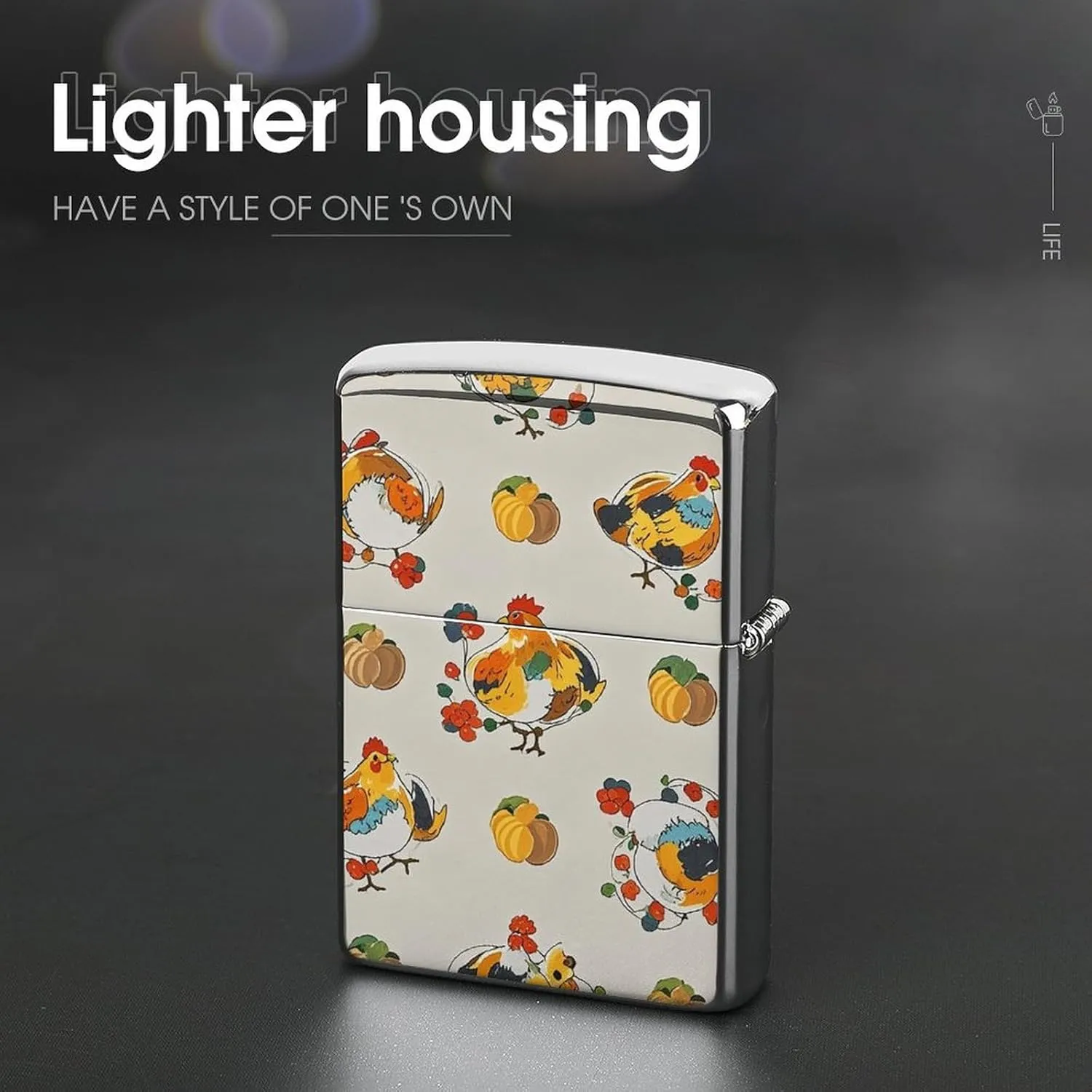 Chicken Pattern Lighter Case Waterproof Lighter Sleeve Lighters Protective Cover with Graffiti Design