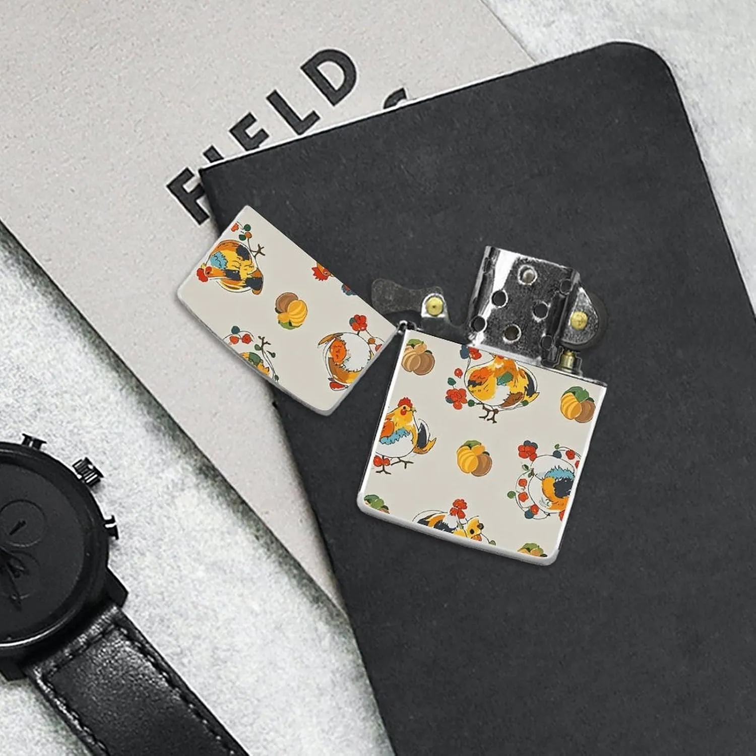 Chicken Pattern Lighter Case Waterproof Lighter Sleeve Lighters Protective Cover with Graffiti Design