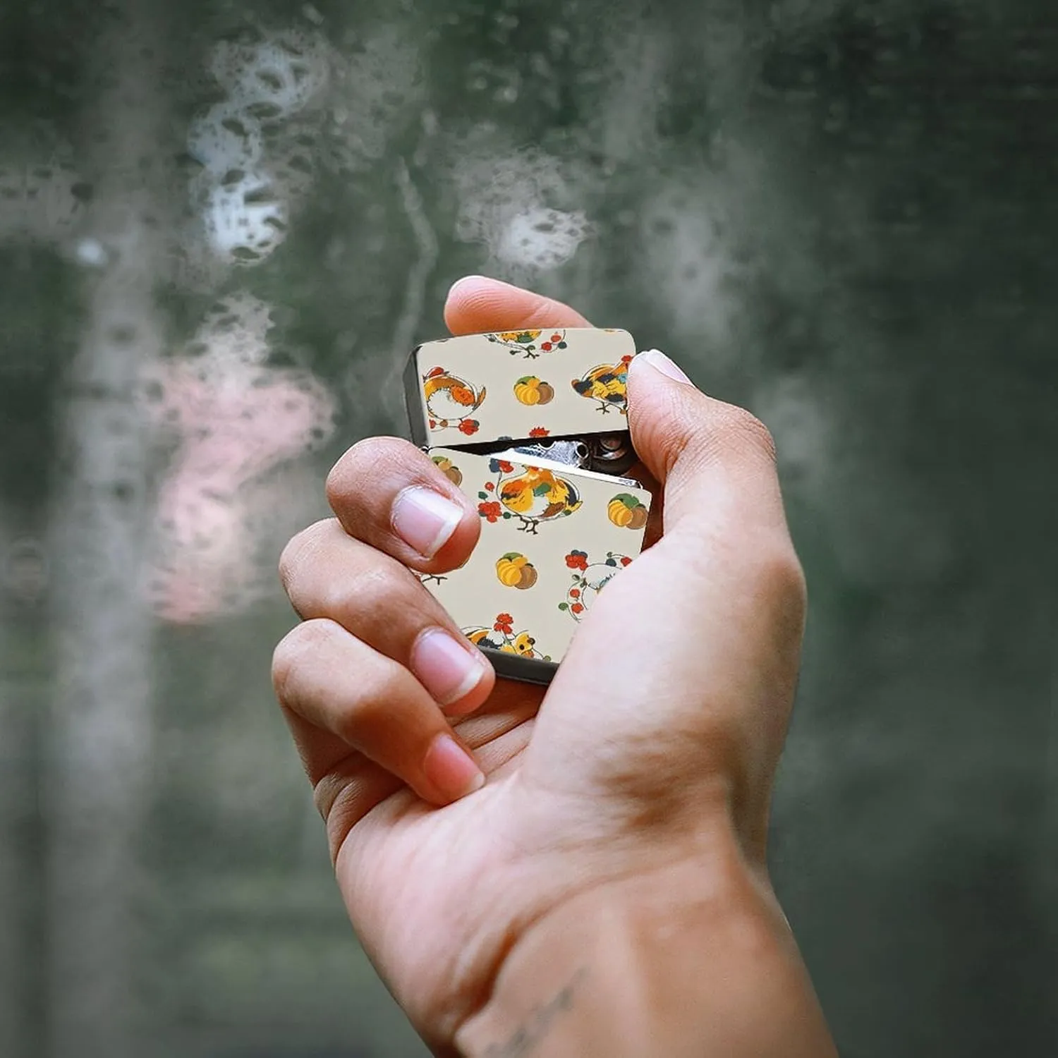 Chicken Pattern Lighter Case Waterproof Lighter Sleeve Lighters Protective Cover with Graffiti Design