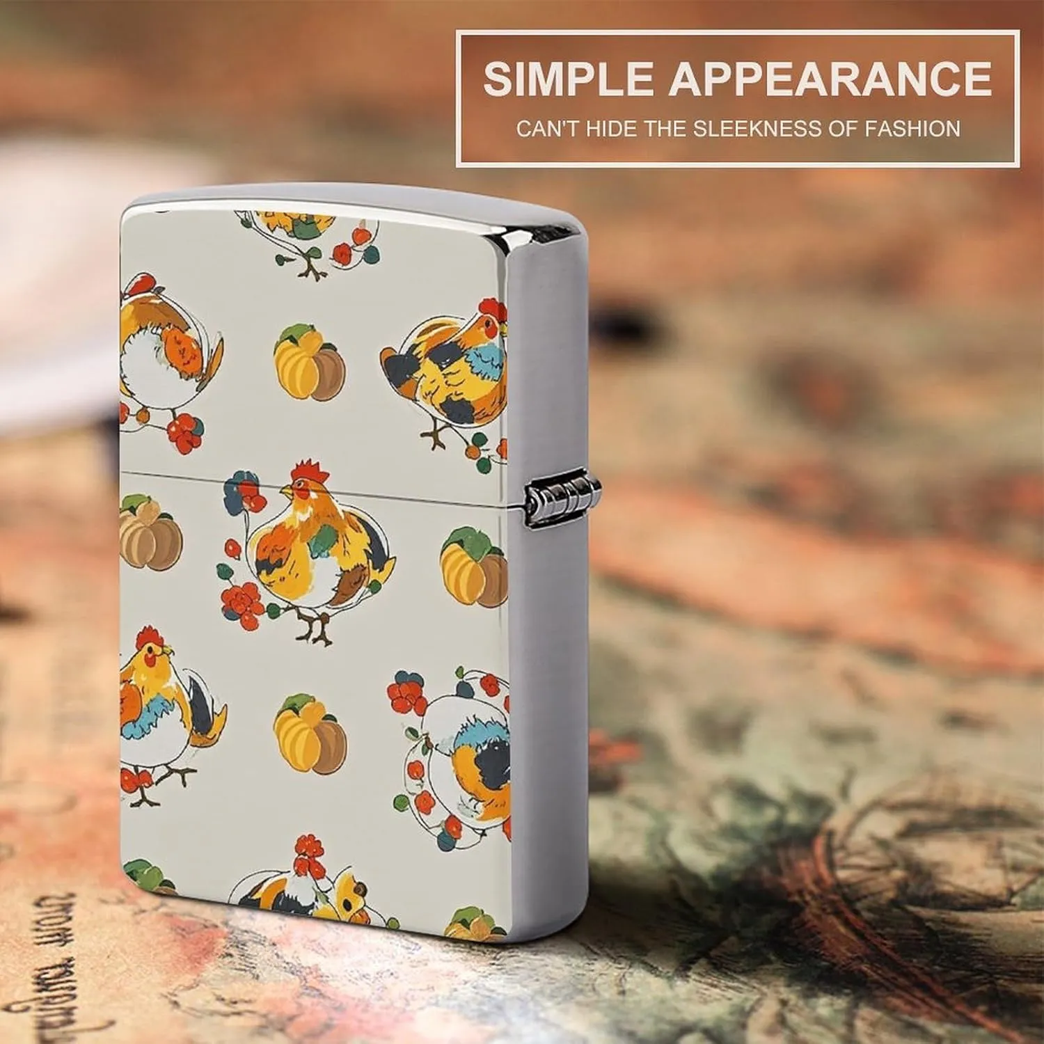 Chicken Pattern Lighter Case Waterproof Lighter Sleeve Lighters Protective Cover with Graffiti Design