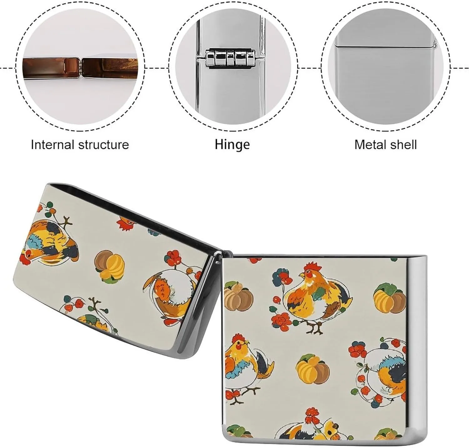 Chicken Pattern Lighter Case Waterproof Lighter Sleeve Lighters Protective Cover with Graffiti Design