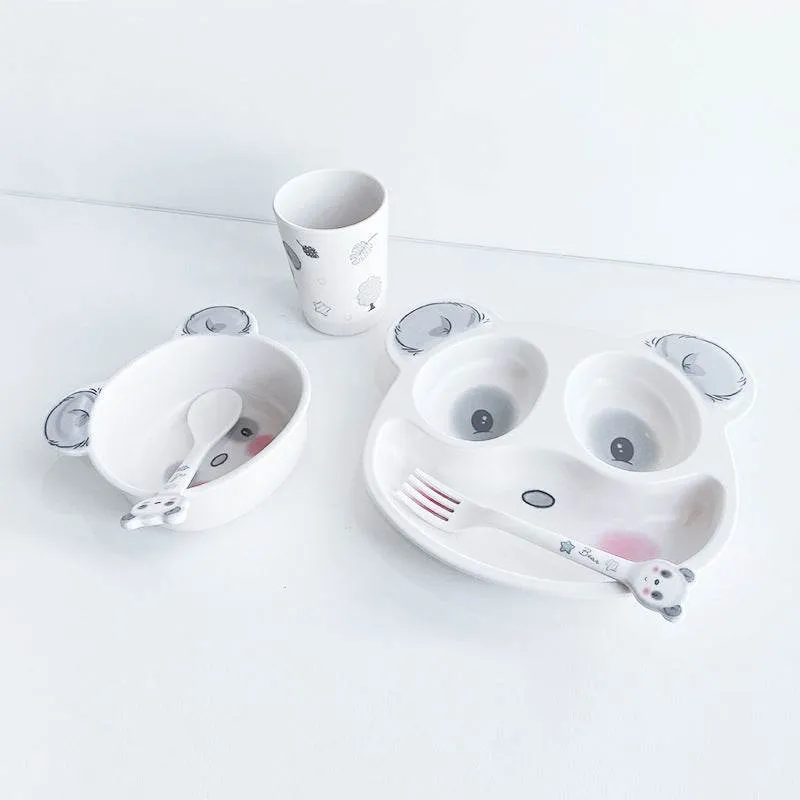Children's Dinner Plate Bamboo Fiber Tableware Set
