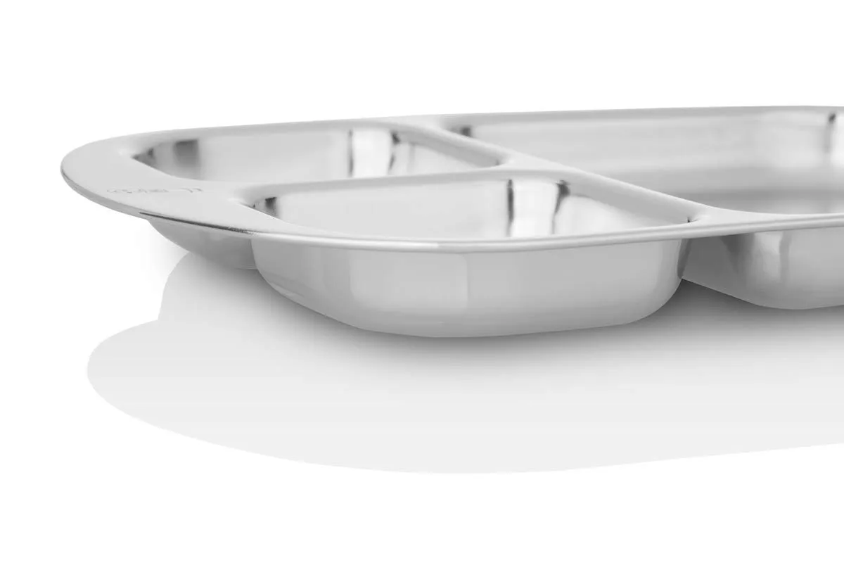 Children's Premium Stainless Steel Dinnerware Set | 1 Bowl with Handles, 1 Cup with Handle & 1 Divided Plate | Cute Little Princess Design | Perfect for Babies, Toddlers & Kids | by Kiddobloom