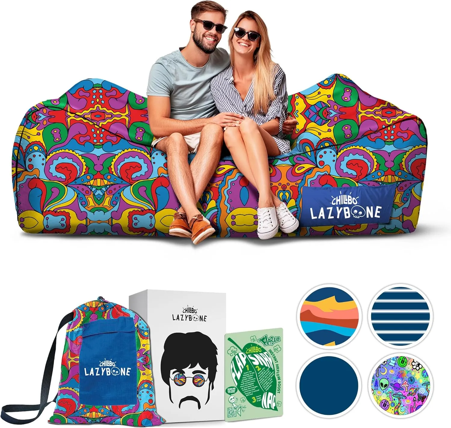 Chillbo Inflatable Couch – Cool Inflatable Chair. Upgrade Your Camping Accessories. Easy Setup is Perfect for Hiking Gear, Beach Chair and Music Festivals.