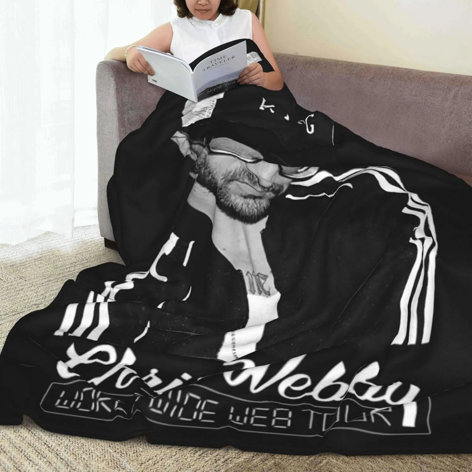 Chris Webby Blanket Flannel Fleece Printed Throw Blankets Ultra Soft Micro Warm Blanket for All Season Bedding Chair Sofa Couch Bed 50"x40"