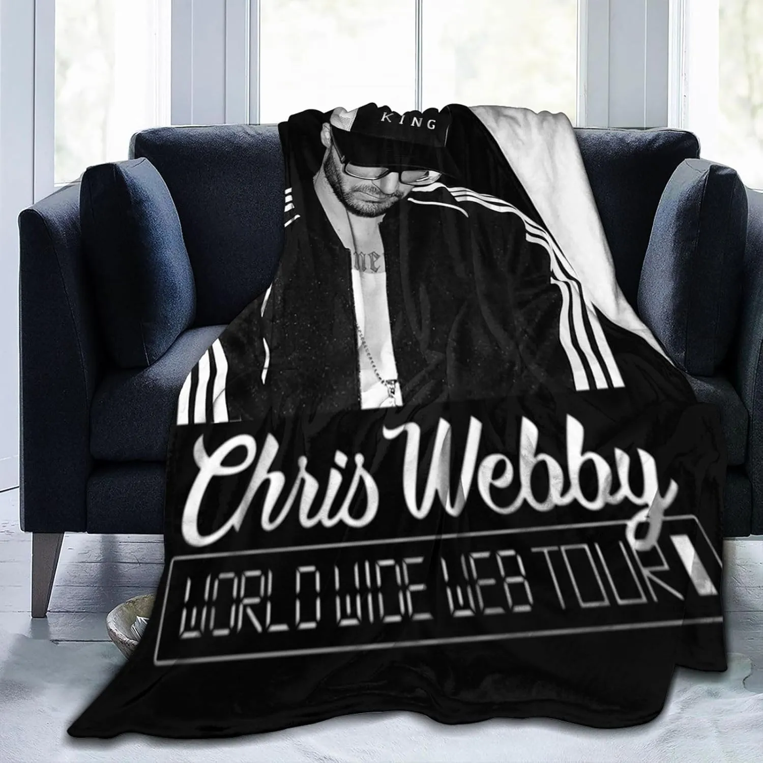 Chris Webby Blanket Flannel Fleece Printed Throw Blankets Ultra Soft Micro Warm Blanket for All Season Bedding Chair Sofa Couch Bed 50"x40"