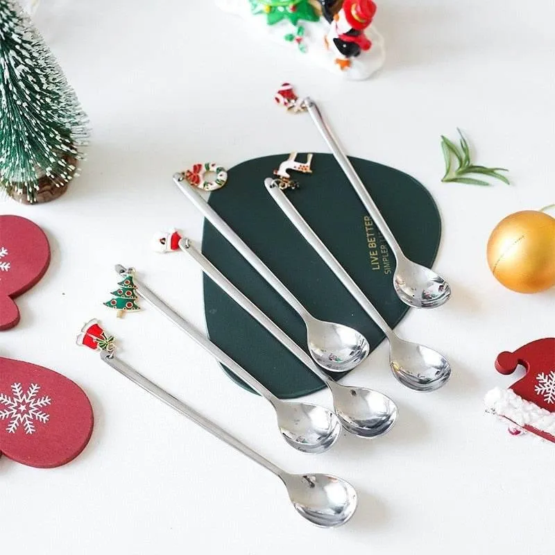 Christmas Dinnerware Set - 4PCS Tableware with Best Wishes Design