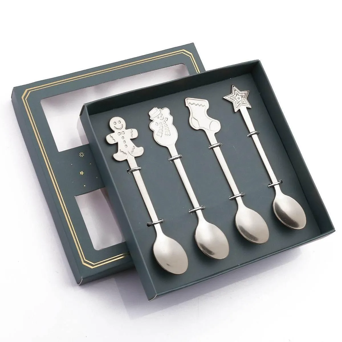 Christmas Dinnerware Set - 4PCS Tableware with Best Wishes Design
