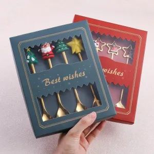 Christmas Dinnerware Set - 4PCS Tableware with Best Wishes Design