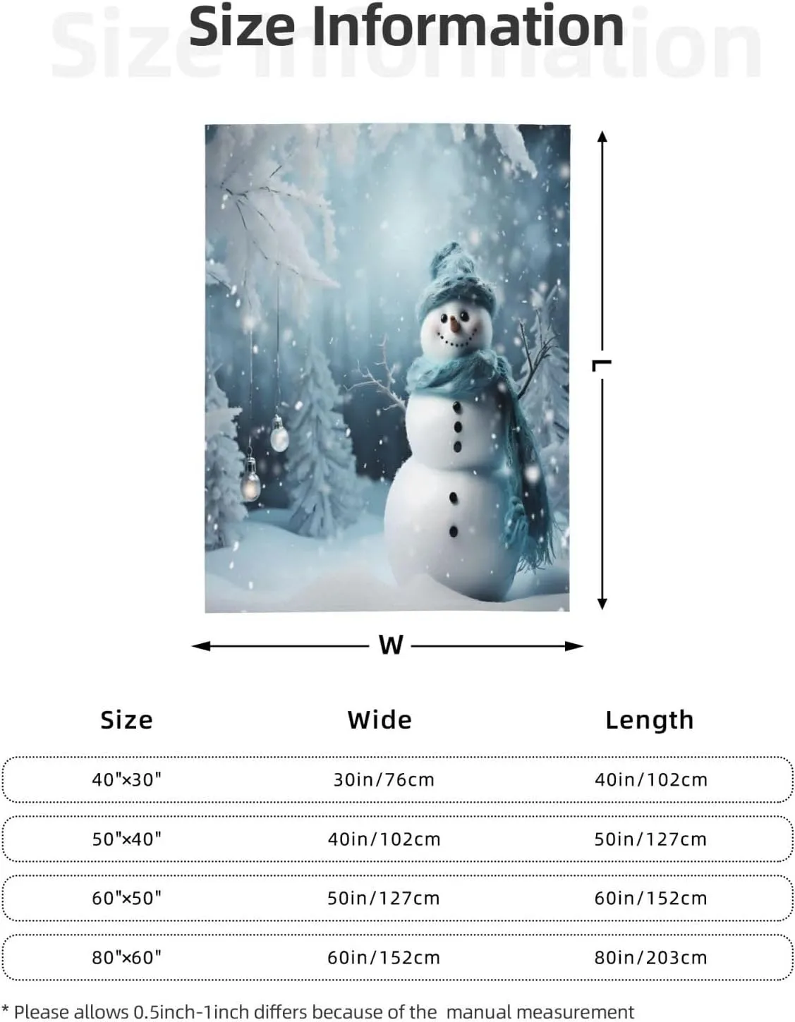 Christmas Funny Snowman Winter Throw Blankets，Tree Soft Fleece Blanket 60"X50" Couch Cover for Bed Sofa Chair Camping Travel