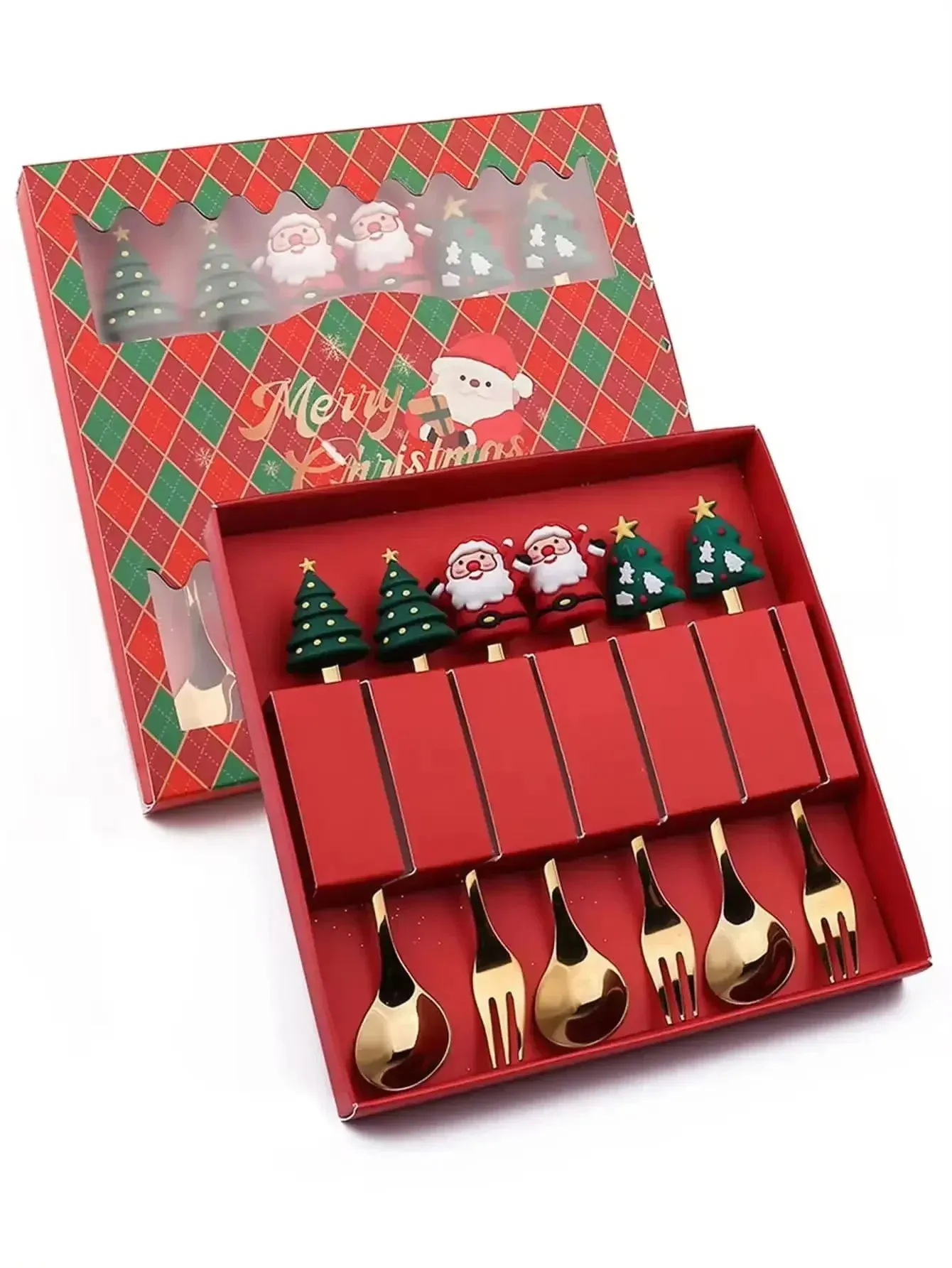 Christmas tableware set: spoon and stainless steel fork
