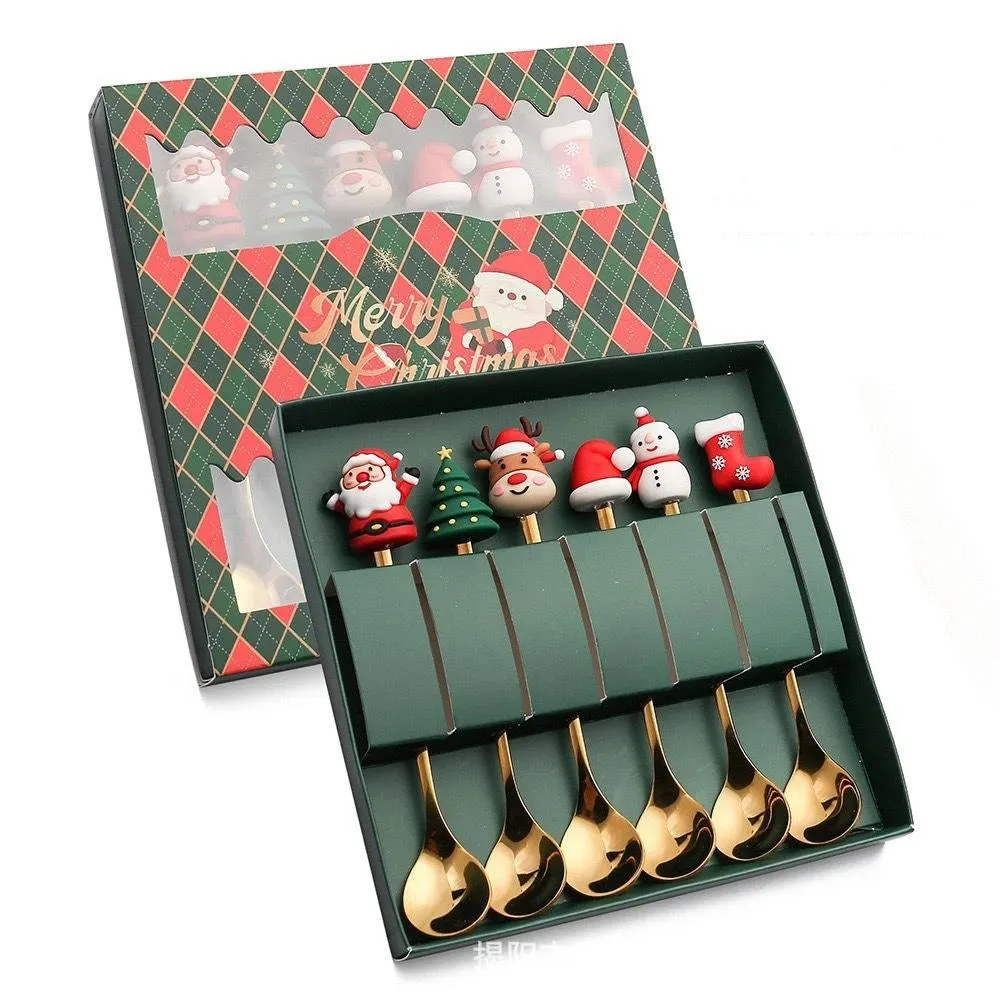 Christmas tableware set: spoon and stainless steel fork