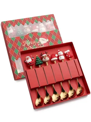 Christmas tableware set: spoon and stainless steel fork