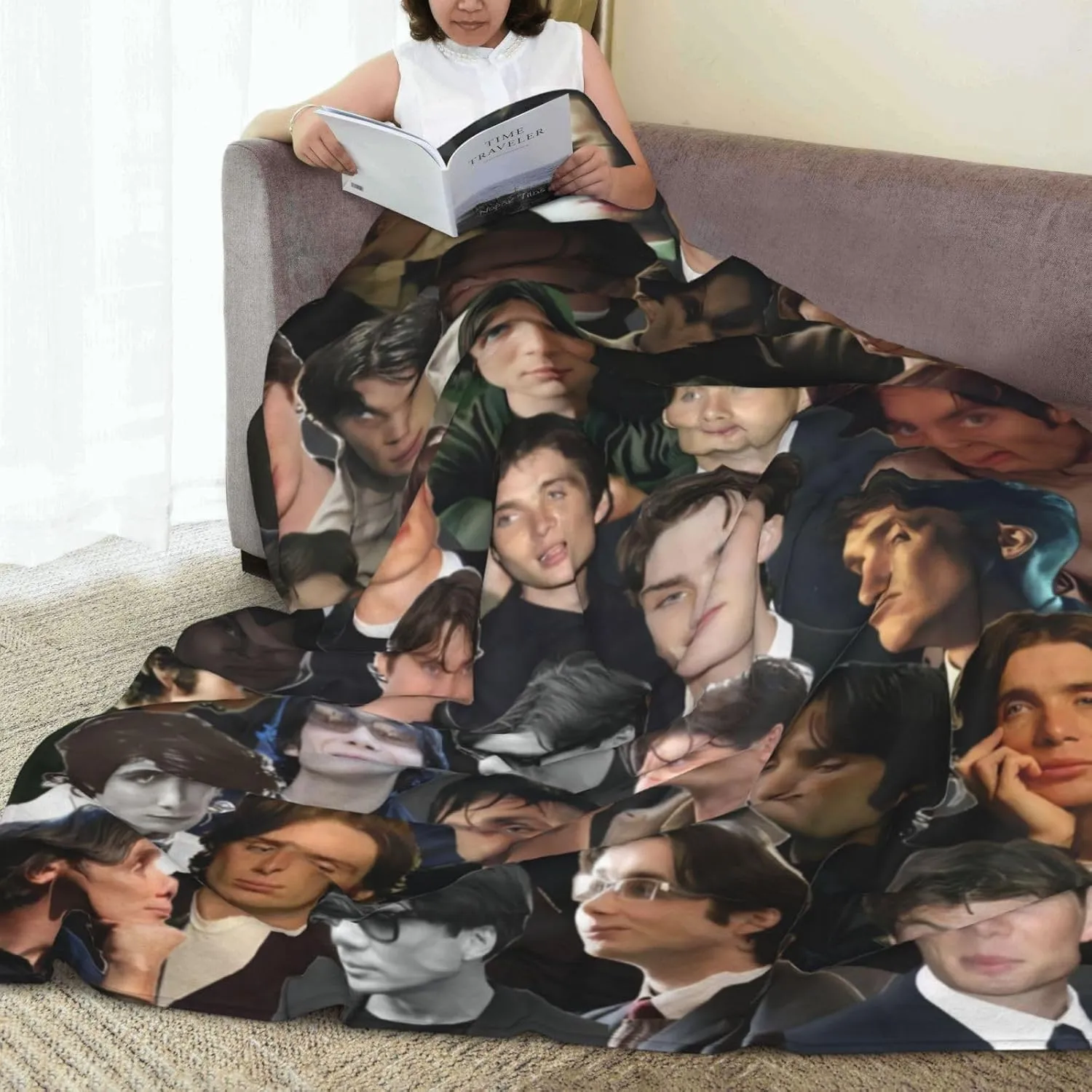 Cillian Murphy Blanket Flannel Fleece Printed Throw Blankets Ultra Soft Micro Warm Blanket for All Season Bedding Chair Sofa Couch Bed 50"x40"