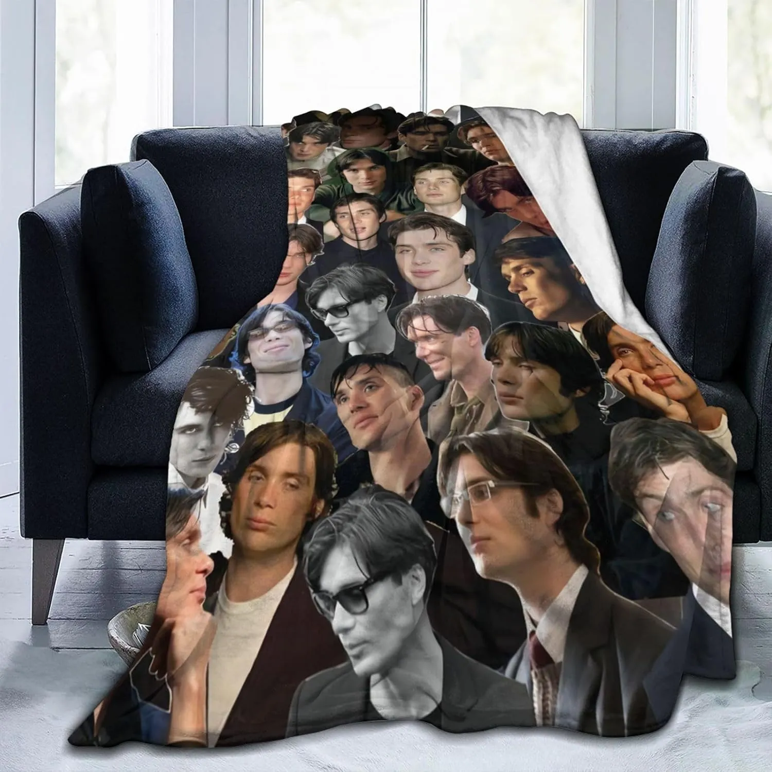 Cillian Murphy Blanket Flannel Fleece Printed Throw Blankets Ultra Soft Micro Warm Blanket for All Season Bedding Chair Sofa Couch Bed 50"x40"