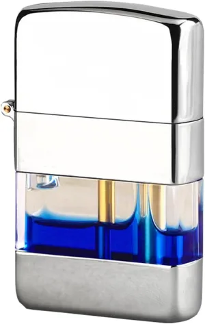 Classic Kerosene Lighter, Visible Transparent Fuel Tank, Windproof Lighter, refillable Combustion Lighter, Metal Body Suitable for Collecting Camping Gifts and Men's Gifts (Color : B)