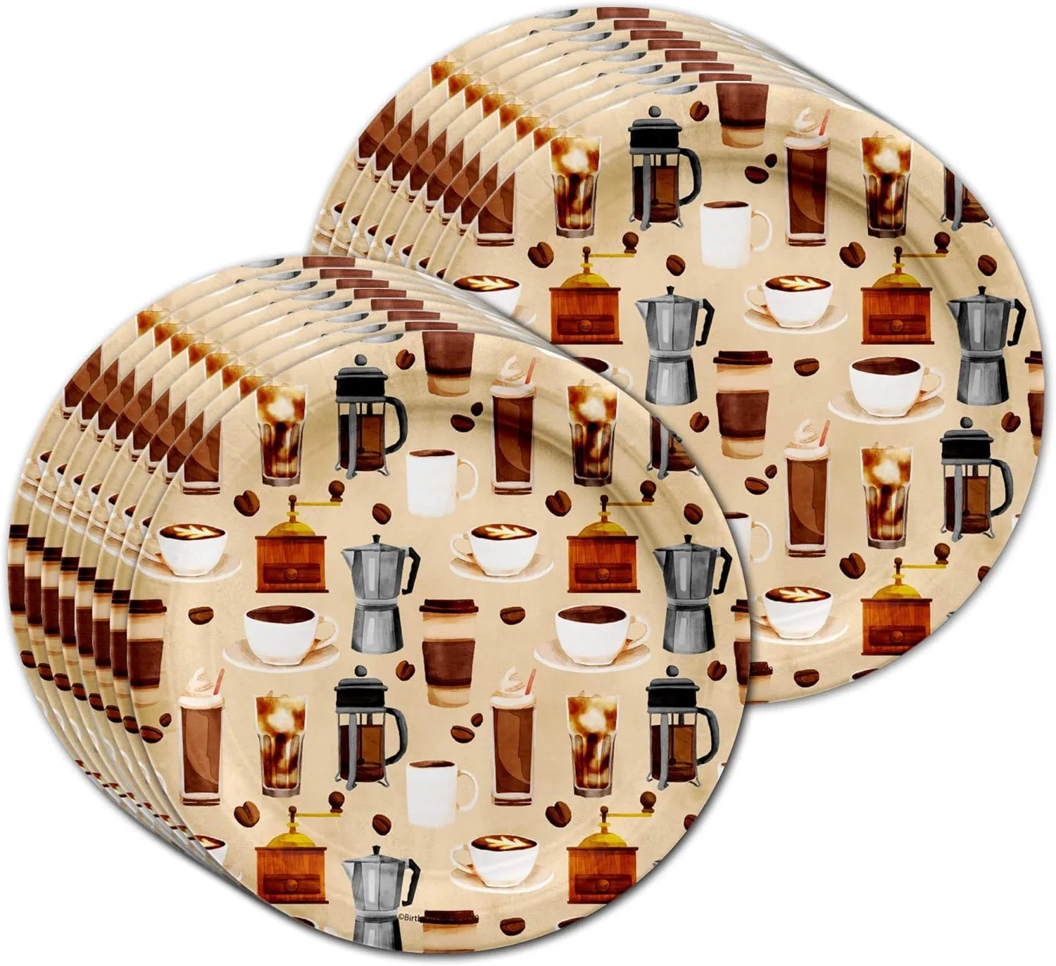 Coffee Birthday Party Supplies Set Plates Napkins Cups Tableware Kit for 16