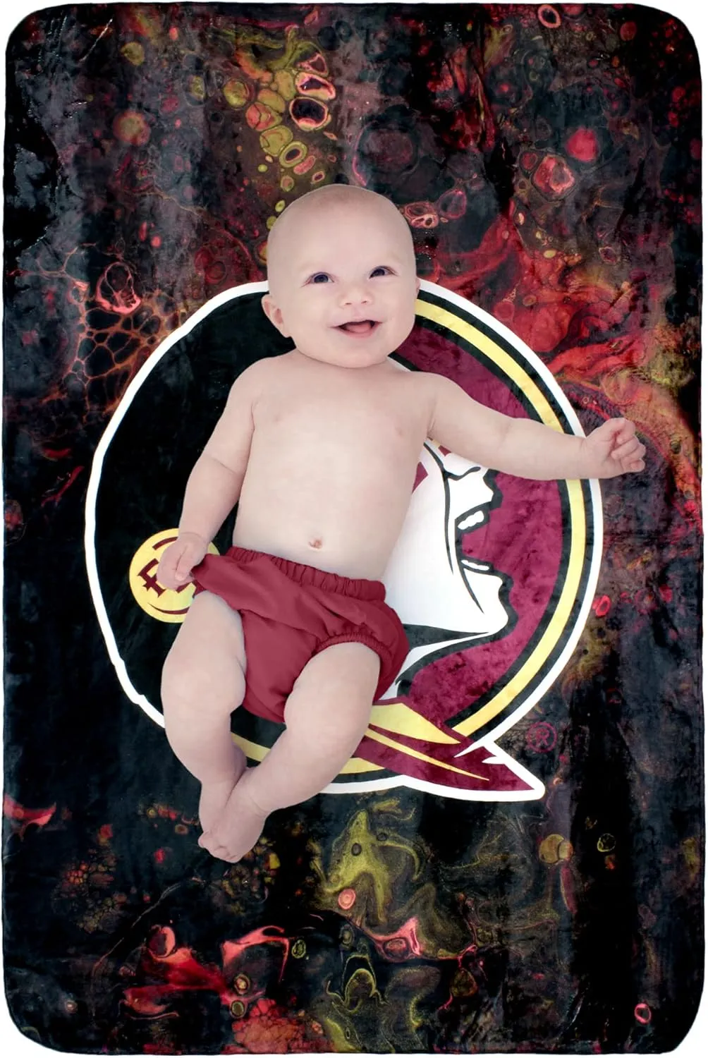 College Covers Everything Comfy Florida State Seminoles Color Swept Soft Throw Blanket, 30" x 40"