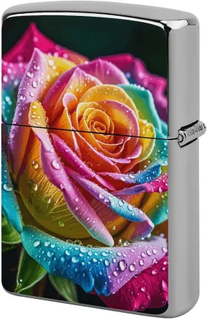 Colorful Rose with WaterLighter Case Waterproof Lighter Sleeve Lighters Protective Cover with Graffiti Design